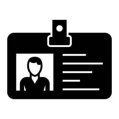 Kimlik kartı simgesi, vektör illüstrasyonu