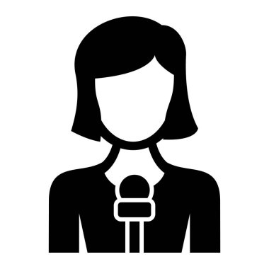 Muhabir. Web simgesi basit illüstrasyon