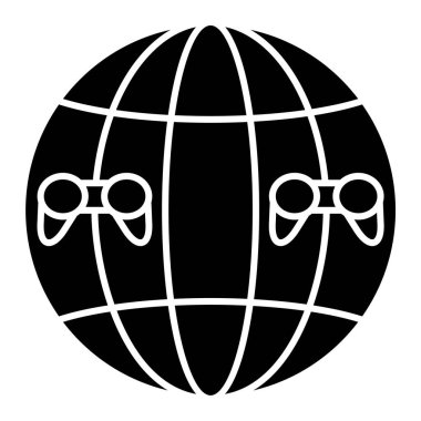 Dünya ikonu. İnternet düğmesi. vektör illüstrasyonu