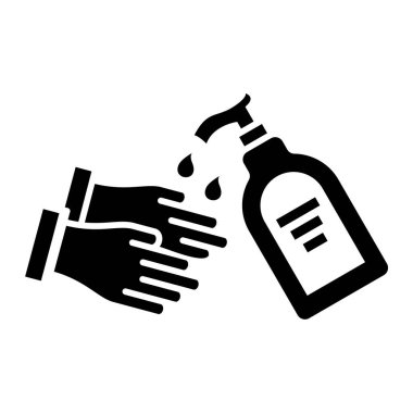 Elleri yıkama ikonu. El çizimi vektör illüstrasyonu.