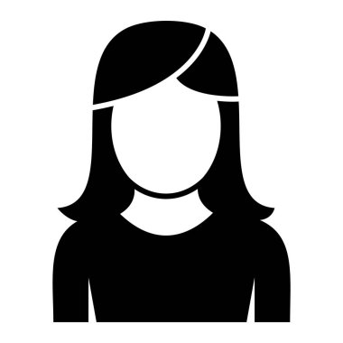 Kadın avatar ikonu. Web tasarımı için kadın vektör simgelerinin basit çizimi