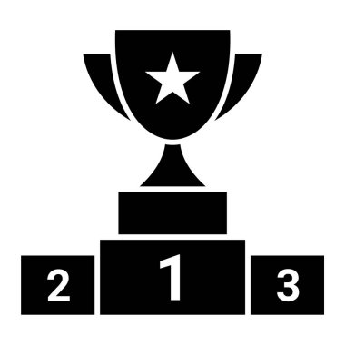 Galibiyet kupası ikonu. Ödül spor şampiyonluğu ve yarışma teması. Yalnız tasarım. vektör illüstrasyonu