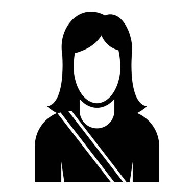 Kadın. Web simgesi basit illüstrasyon