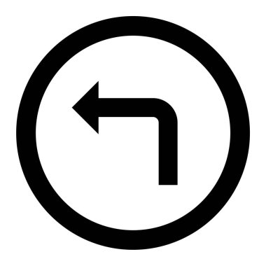 Sola dön. Basit illüstrasyon