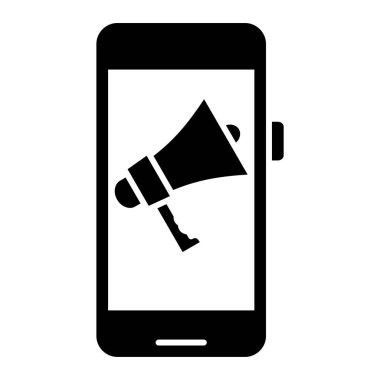 megafon simgesi tasarımı, vektör illüstrasyonlu cep telefonu