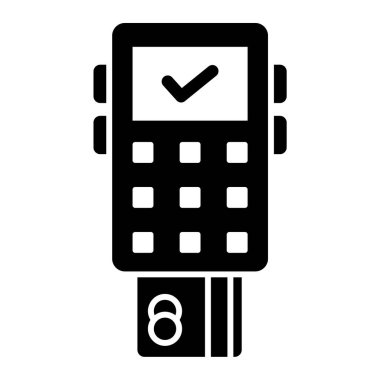 ATM makine simgesi. Web için ödeme terminali vektör simgelerinin basit çizimi