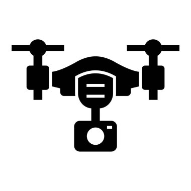 İHA simgesi. Web için kuadrokopter vektör simgelerinin basit illüstrasyonu