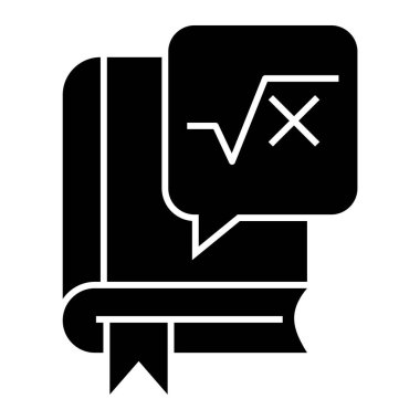 Matematik kitabı ikonu vektör illüstrasyonu