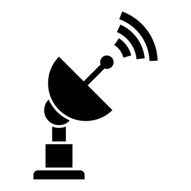 uydu anten simgesi. Ana hatlı kablosuz anten vektör çizimi. izole edilmiş sembol.