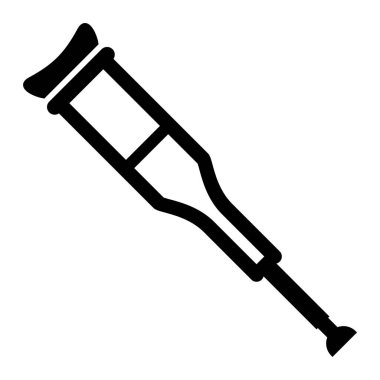 Tıbbi bir ikon. Web için koltuk değnekleri vektör sembolünün özet çizimi