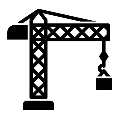 Vinç simgesi. Web için yapı vektörü simgelerinin özet çizimi