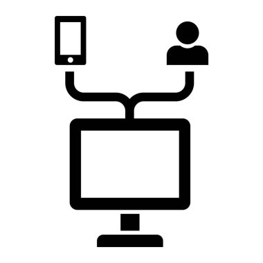 bilgisayar ağ simgesi vektör illüstrasyonu