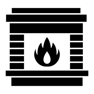 Şömine. Web simgesi basit illüstrasyon