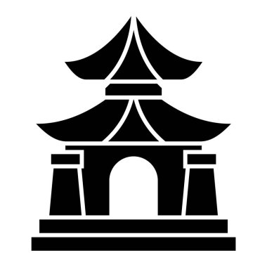 Bir bina simgesinin vektör illüstrasyonu