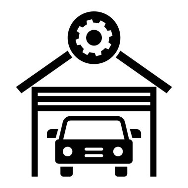 Araba tamir ikonu. Web için garaj vektör simgelerinin özet çizimi