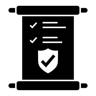 belge simgesi. Web için sözleşme vektör simgelerinin basit illüstrasyonu