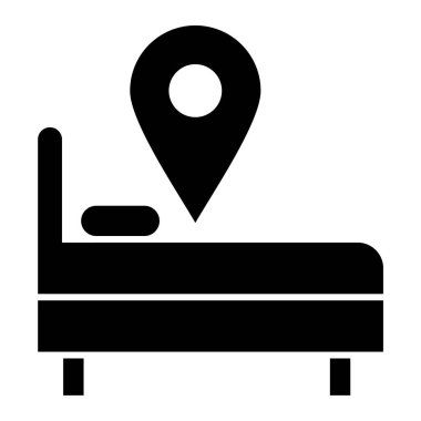 Otelde. Web simgesi basit illüstrasyon