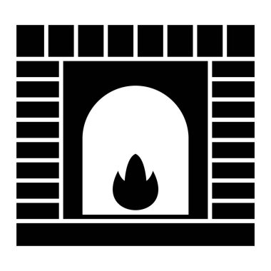 Şömine ikonu. vektör basit illüstrasyon