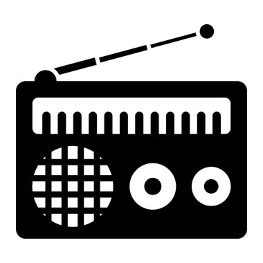 Radyo. Web simgesi basit illüstrasyon