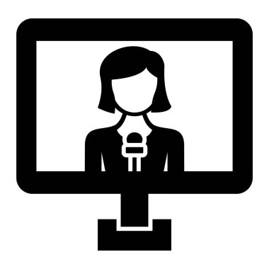 Muhabir. Web simgesi basit illüstrasyon