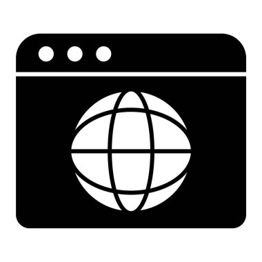 Tarayıcı. Web simgesi basit illüstrasyon