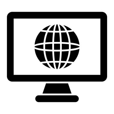 Monitör. Web simgesi basit illüstrasyon