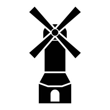 Yel değirmeni ikonu vektör illüstrasyonu