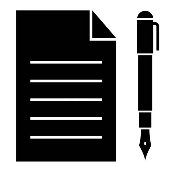 Document Pen Web Icon Simple Illustration — Vetor de Stock