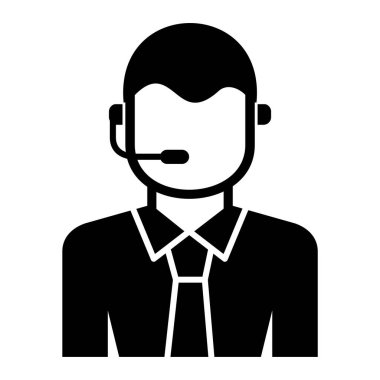 Çağrı merkezi simgesi. Beyaz arkaplanda izole edilmiş web tasarımı için müşteri servis vektör simgelerinin basit çizimi