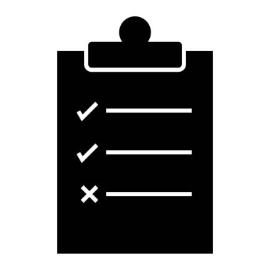 Kontrol listesi simgesi, vektör illüstrasyonu