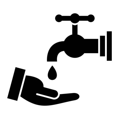 Musluk ikonu. Beyaz arkaplanda izole edilmiş web tasarımı için musluk vektör simgelerinin basit çizimi