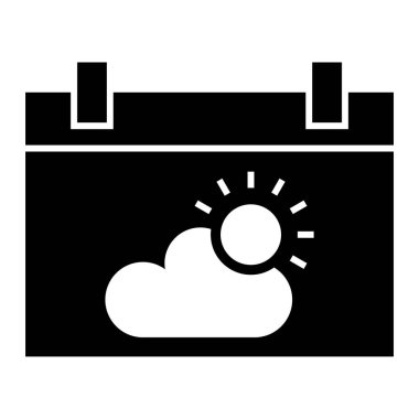 bulut ve güneş ikonu, vektör illüstrasyonu