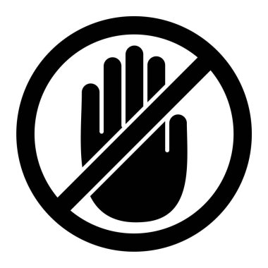 Dur işareti simgesi yok. Web için hiçbir el vektör simgesinin düz çizimi