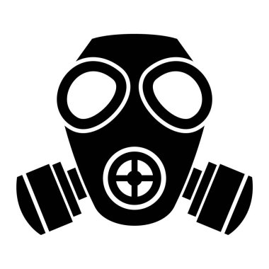 Gaz maskesi simgesi. siyah ve beyaz vektör çizimi