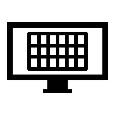 Bilgisayar monitörü. Vektör çizim