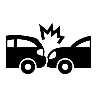 car accident icon. simple illustration isolated on white background