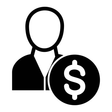 İş adamı simgesi. Düz tasarım stili.