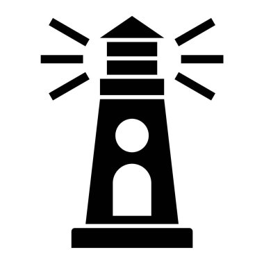 deniz feneri ikonu vektör illüstrasyonu