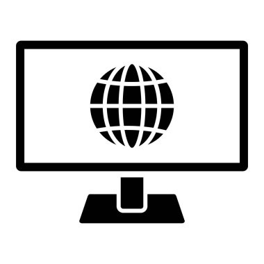Monitör. Web simgesi basit illüstrasyon
