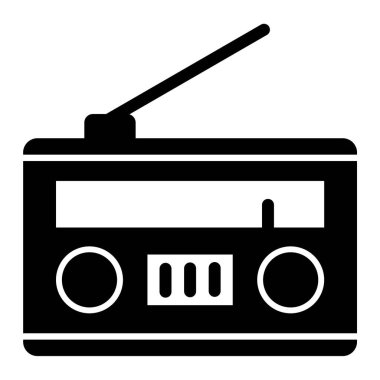 radyo ikonu. Web tasarımı için basit retro vektör simgeleri çizimi