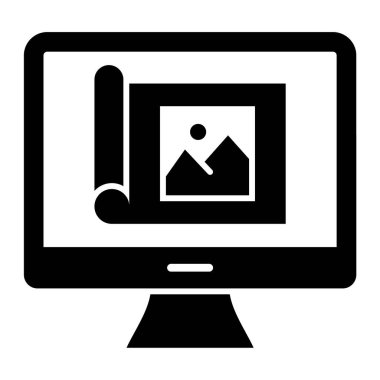 Bilgisayar ekranı. Web simgesi