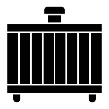 Kargo karavanı ikonu. Demiryolu vektör sembolünün ana hatları web tasarımı