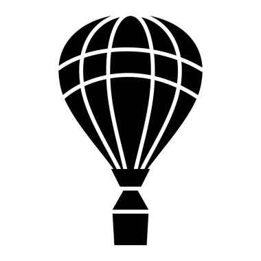 Sıcak hava balonu ikonu. Beyaz arka planda izole edilmiş web tasarımı için turist taşımacılığı vektör sembolünün basit bir gösterimi
