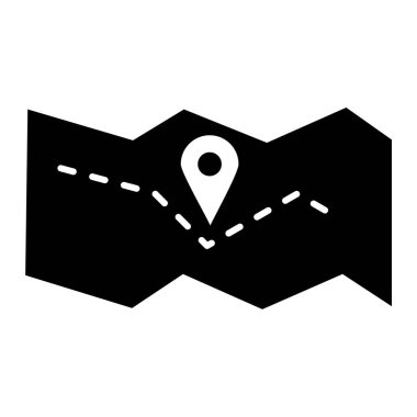 GPS navigasyon konsepti. Basit illüstrasyonlu harita