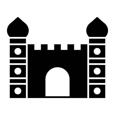 Cami simgesi. Web için ortaçağ inşa vektör simgelerinin basit illüstrasyonu
