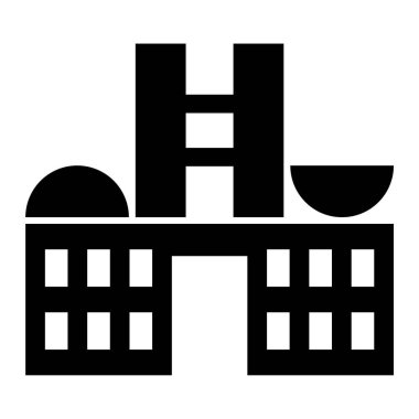 Bina. Web simgesi basit illüstrasyon