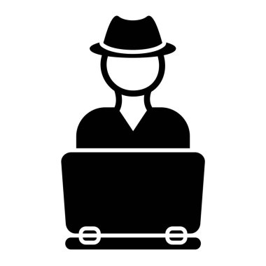 Şapkalı ve bavullu bir adamın vektör çizimi