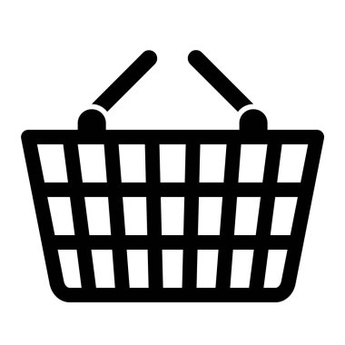Alışveriş sepeti ikonu. Beyaz arkaplanda izole edilmiş web tasarımı için süpermarket arabası vektör simgelerinin basit çizimi