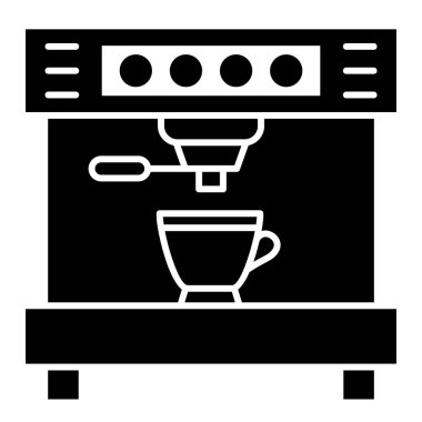 Kahve makinesi simgesi, vektör illüstrasyonu