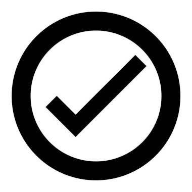 İşaret simgesini işaretle. Web için tik vektör simgelerinin basit çizimi